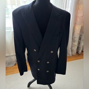 Elegant Double-Breasted Navy Blazer